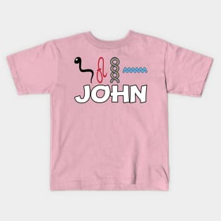 JOHN-American names in hieroglyphic letters-JOHN, name in a Pharaonic Khartouch-Hieroglyphic pharaonic names Kids T-Shirt